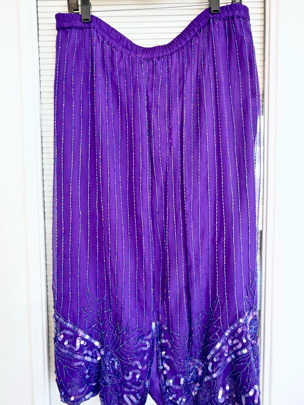 Laurence Kazar Purple Beaded Midi Dress - Picture 6 of 6